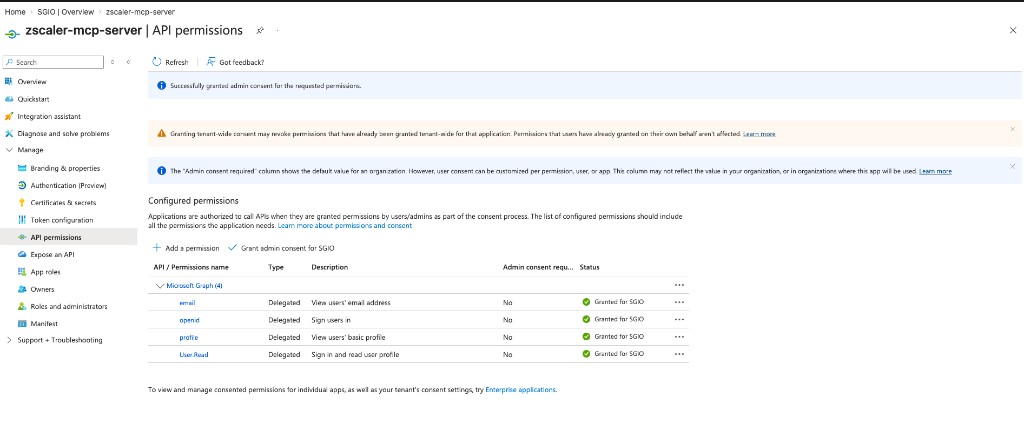 API Permissions